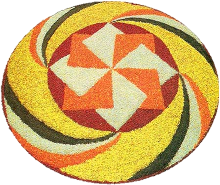 Onam Festival Pookalam Design PNG Image