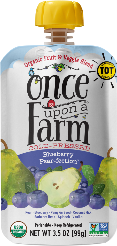 Once Upon A Farm Blueberry Pearfection Organic Blend PNG Image