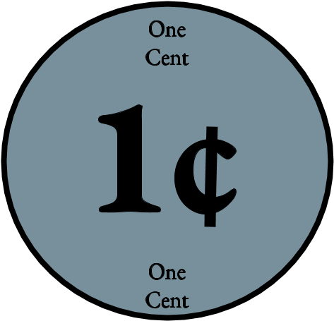 One Cent Coin Graphic PNG Image