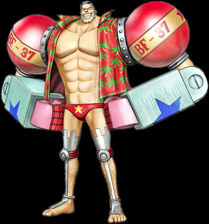 One Piece Franky Shogun Illustration PNG Image