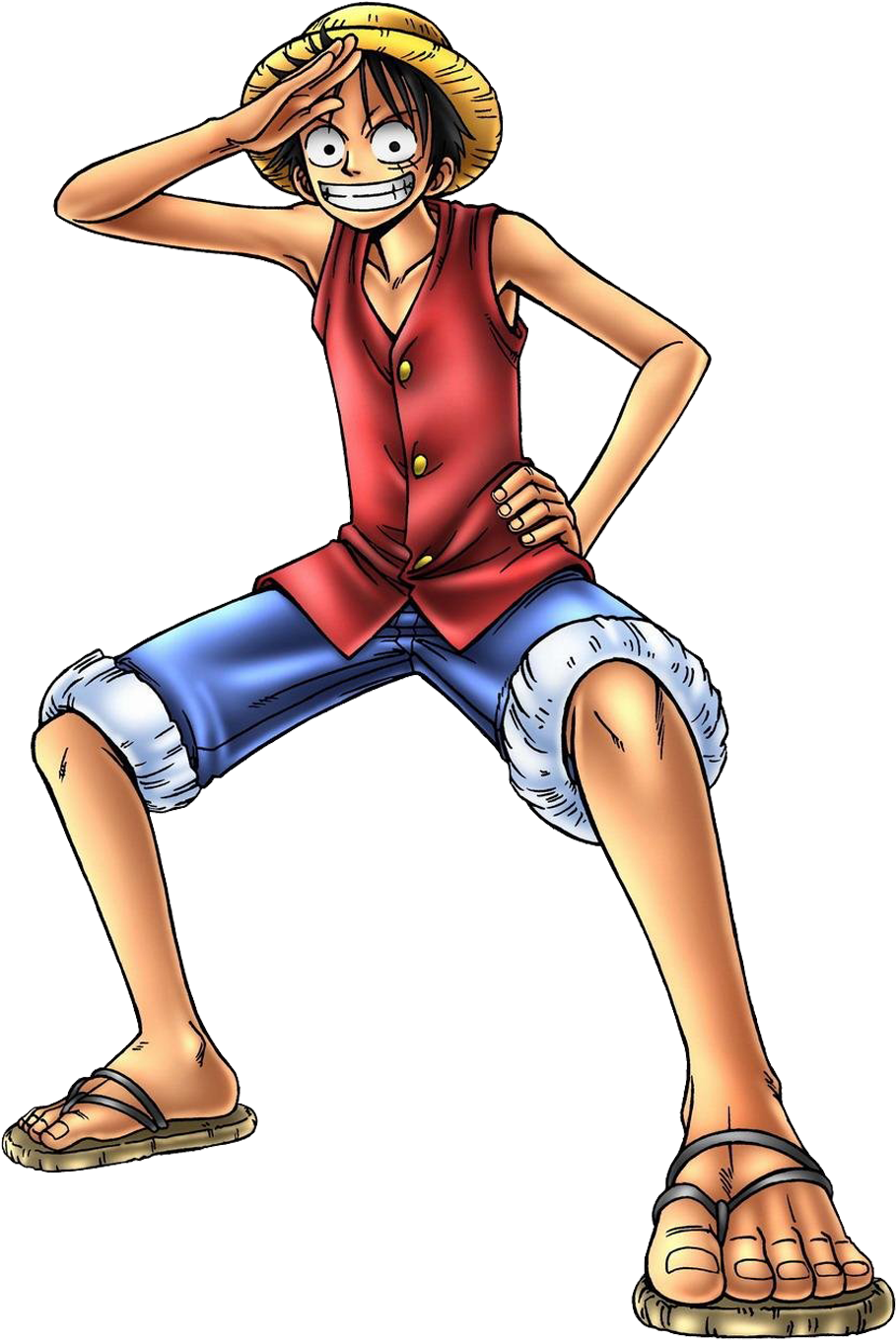 One Piece Luffy Classic Pose PNG Image