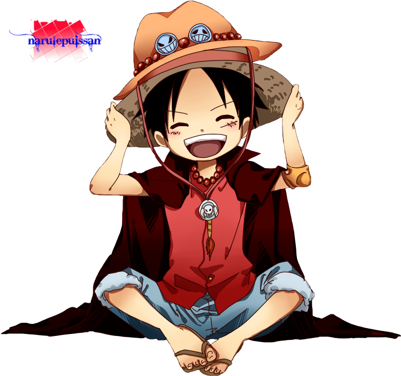 One Piece Luffy Happy Expression PNG Image