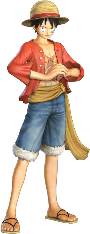 One Piece Luffy Standing Pose PNG Image