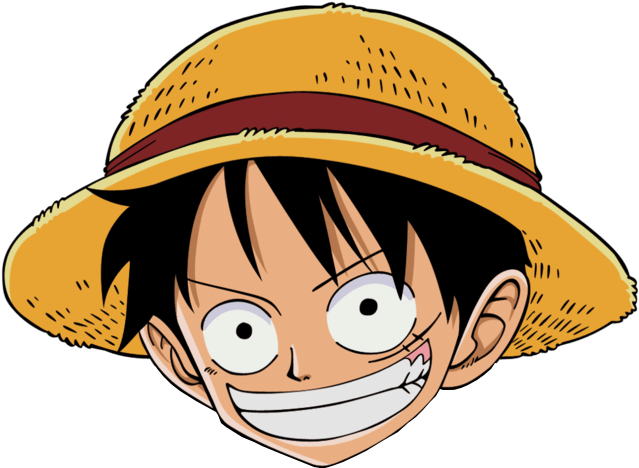 One Piece Luffy Straw Hat Smile PNG Image