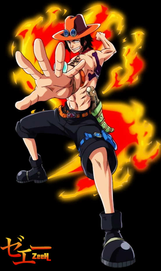 One_ Piece_ Portgas_ D_ Ace_ Flame_ Power PNG Image