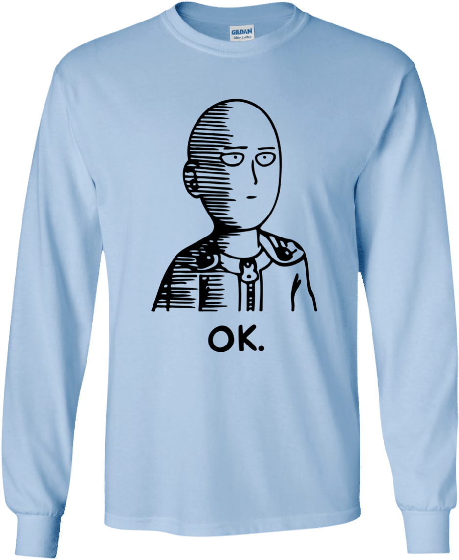 One Punch Man O K Shirt Design PNG Image