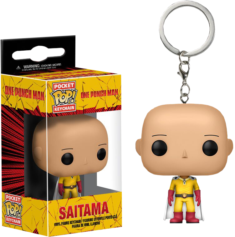 One Punch Man Saitama Keychain PNG Image