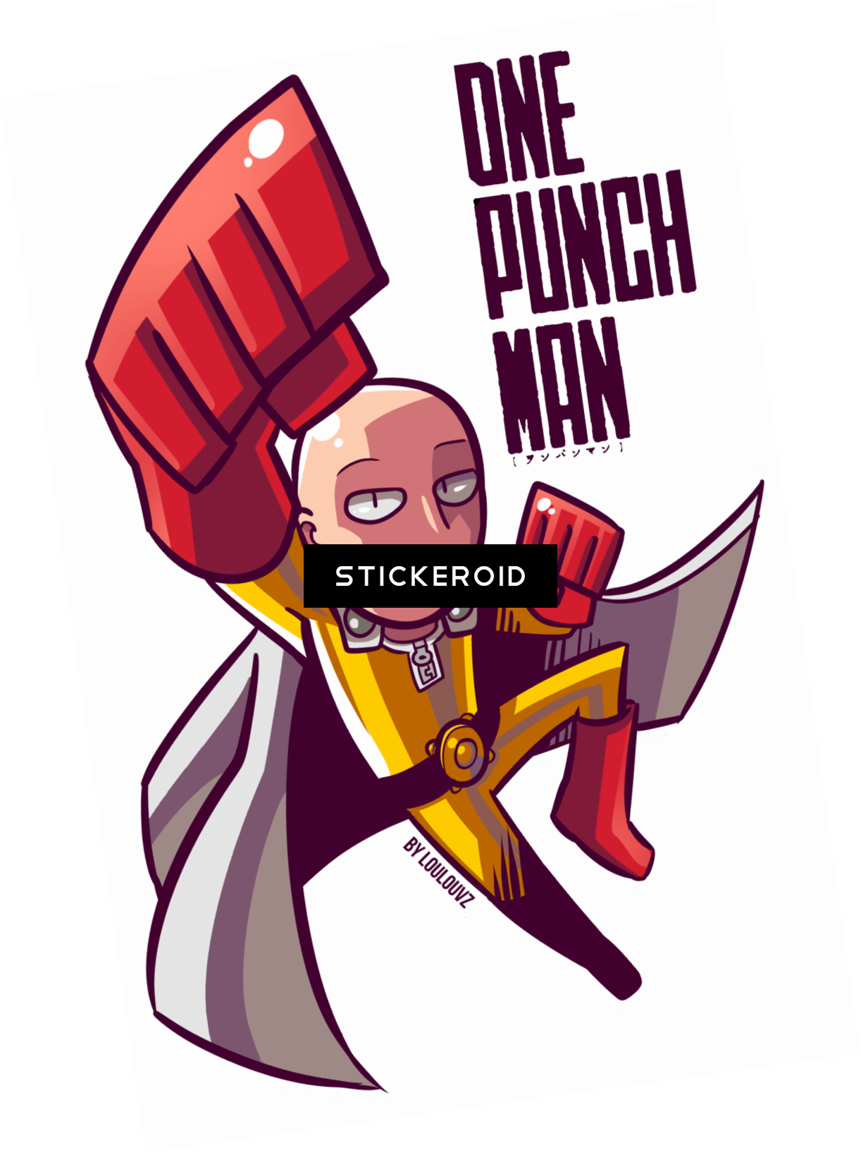 One Punch Man Sticker Design PNG Image