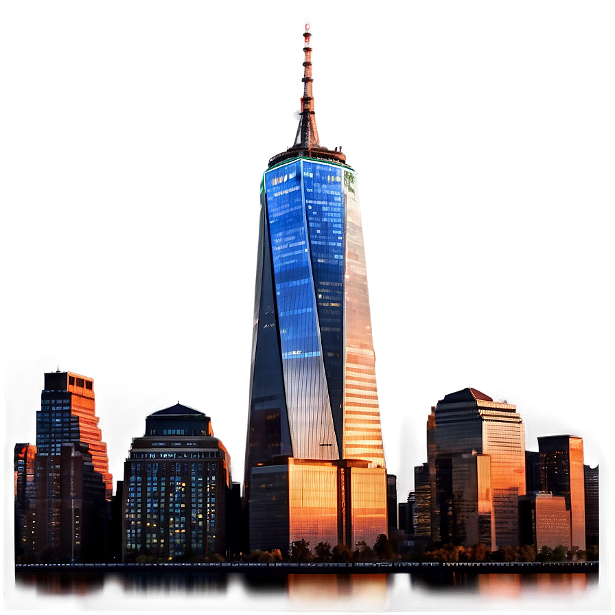 One World Trade Center Glowing Night Png 06252024 PNG Image