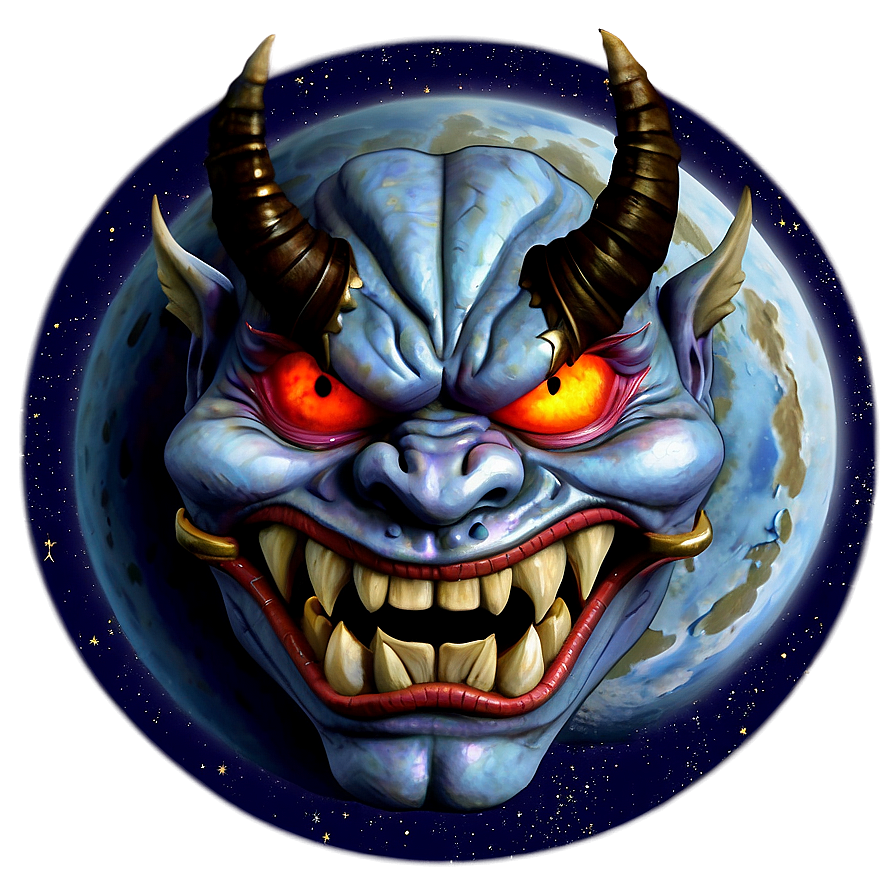 Oni Demon Under Moonlight Png 06122024 PNG Image