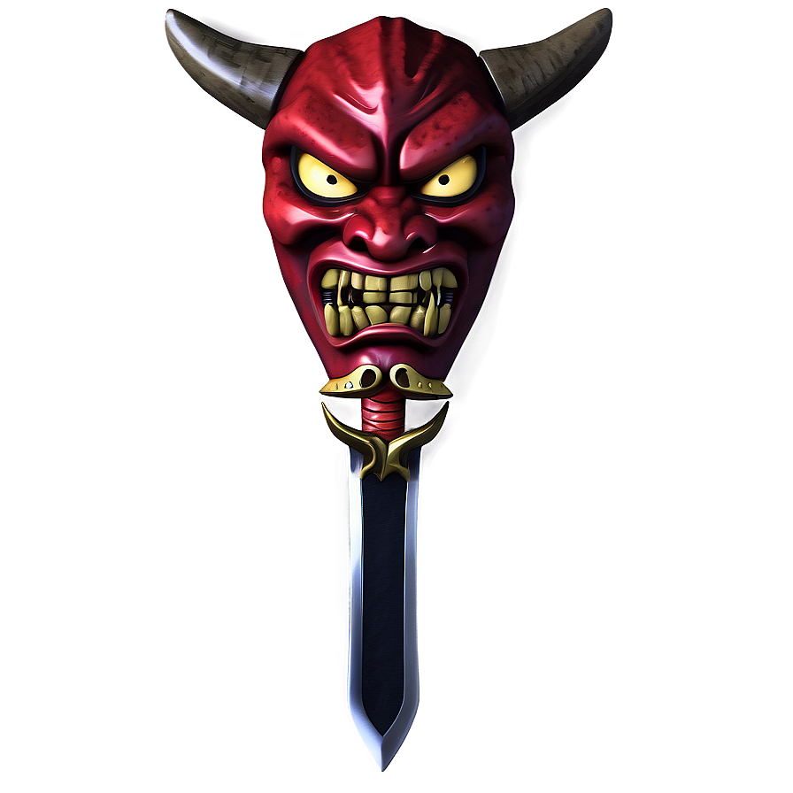 Oni Mask And Swords Png 6 PNG Image