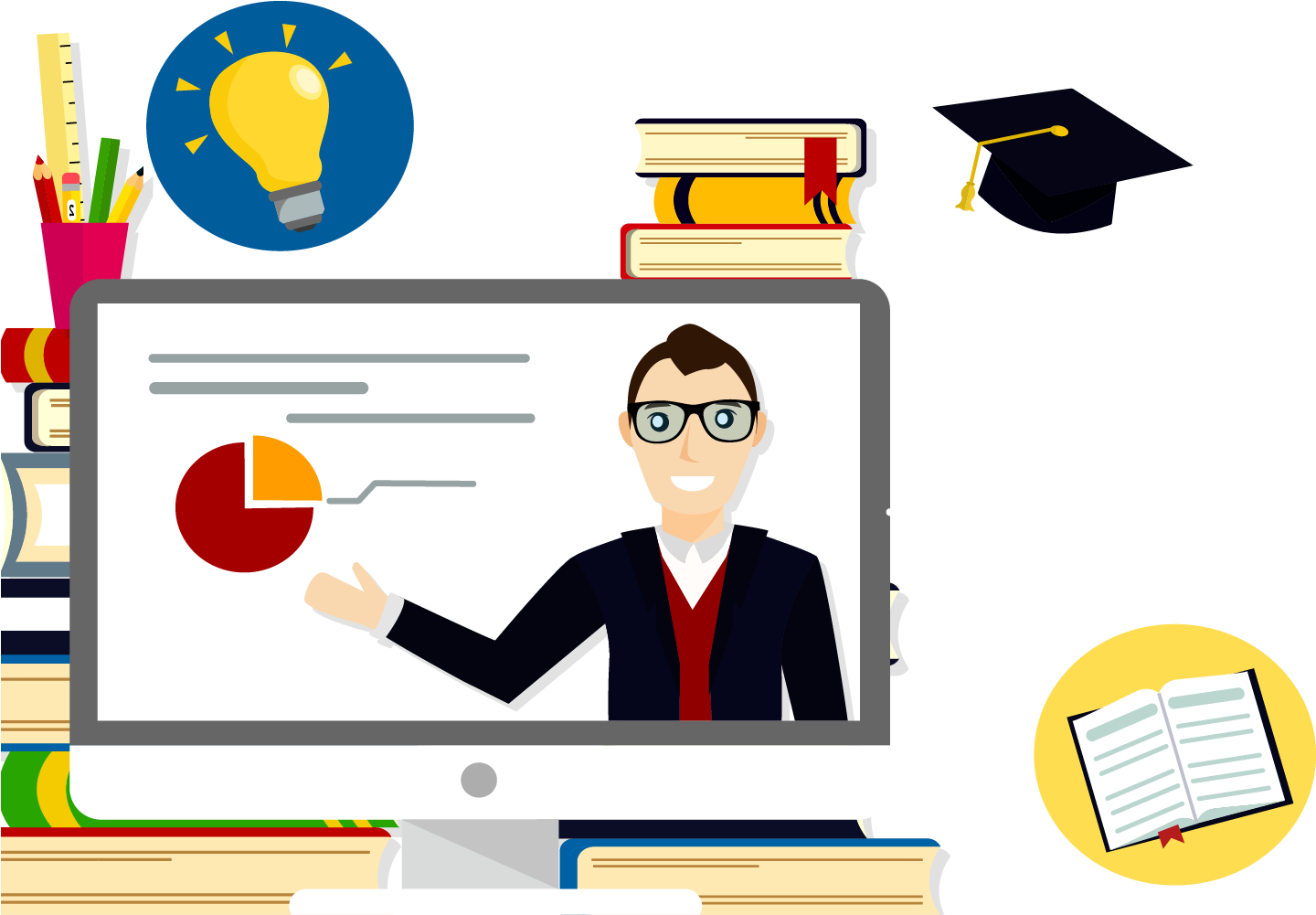 Online Education Concept Illustration PNG Image