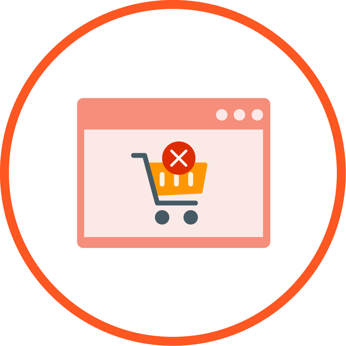 Online Shopping Cart Error Icon PNG Image