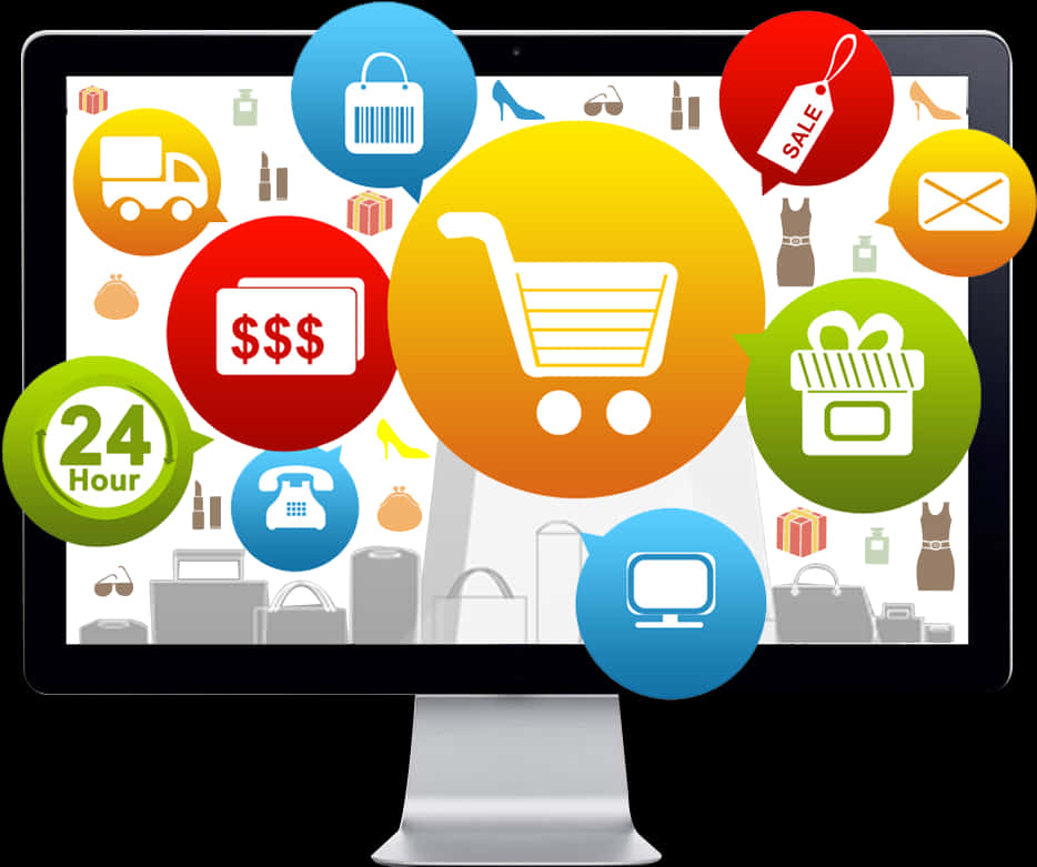 Online Shopping Concept Desktop PNG Image