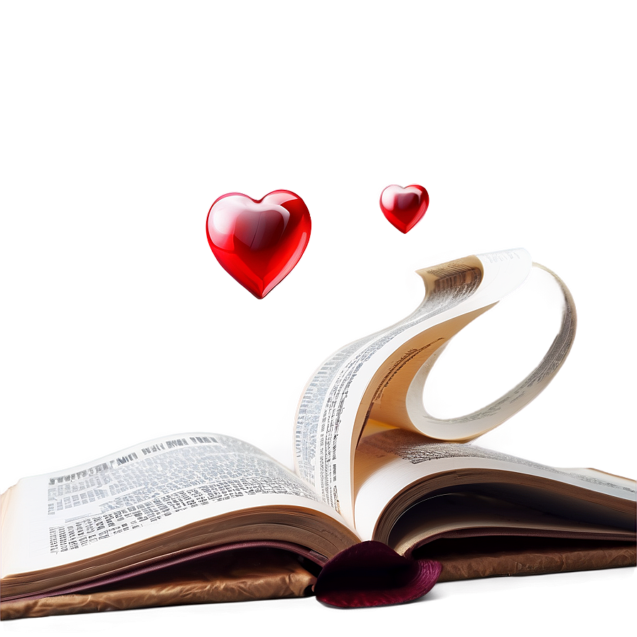 Open Book And Heart Png Wmb PNG Image