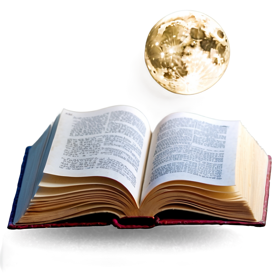 Open Book In Moonlight Png Ldt PNG Image