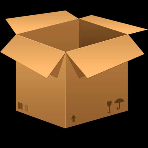 Open Cardboard Box Vector PNG Image