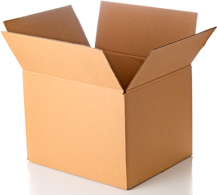 Open Cardboard Shipping Box PNG Image