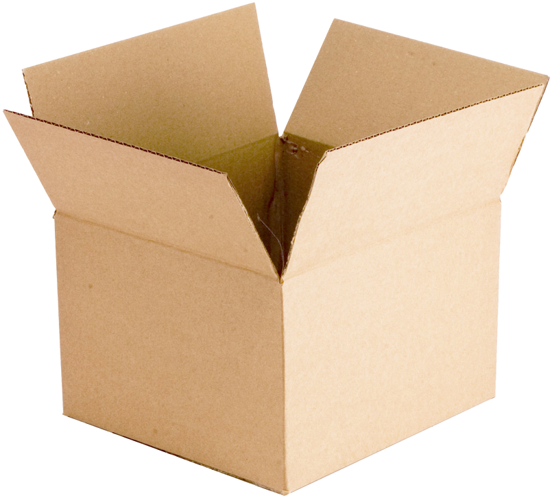 Open Cardboard Shipping Box PNG Image