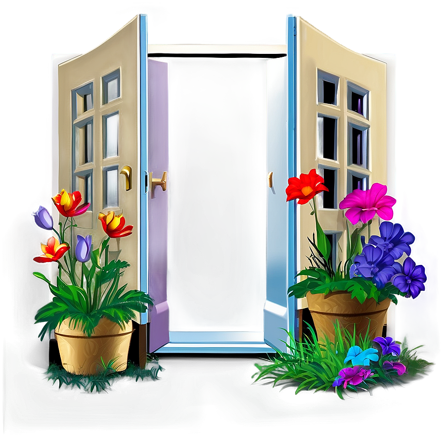 Open Door With Flowers Png 05242024 PNG Image