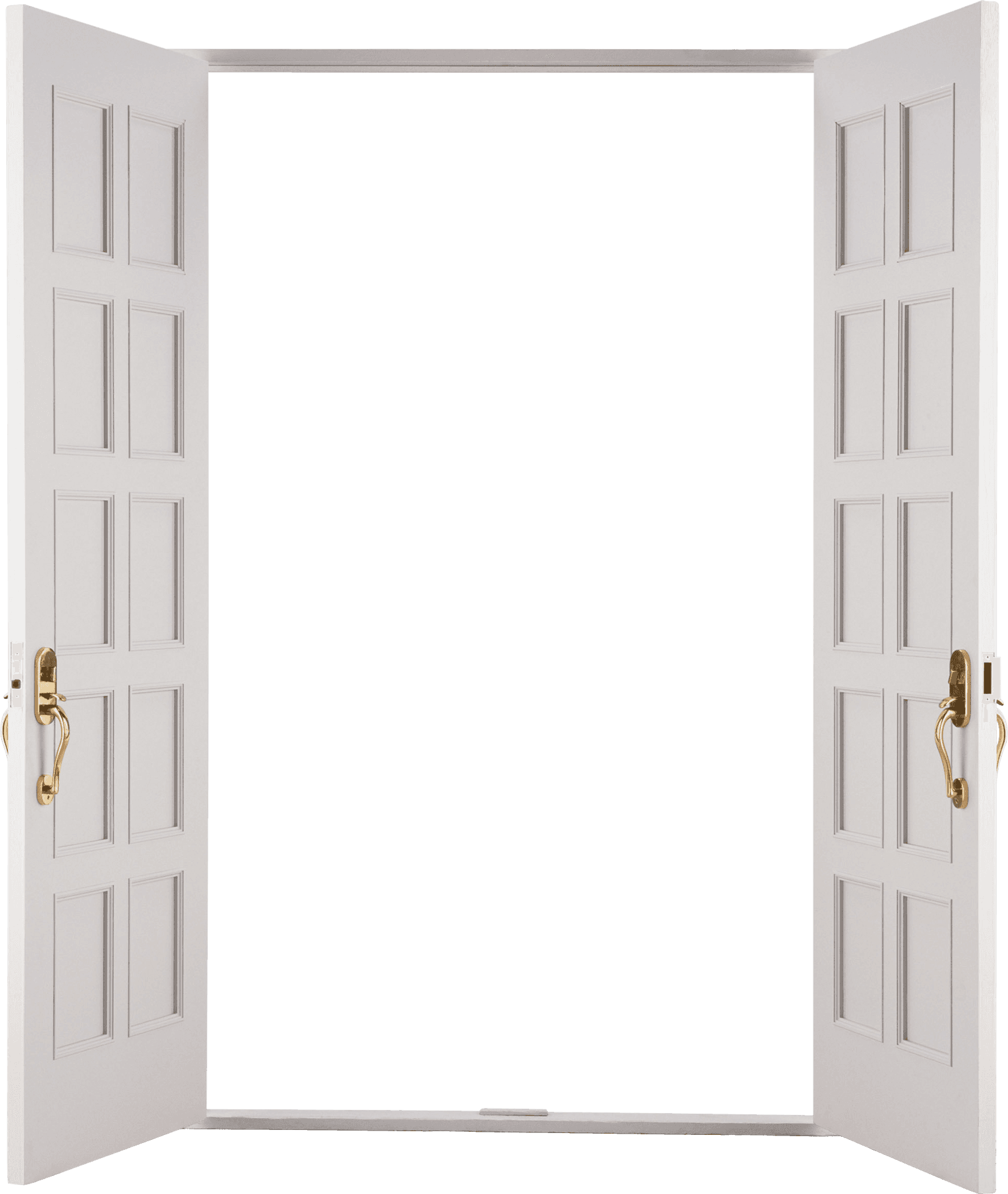 Open Double Doors Transparent Background PNG Image