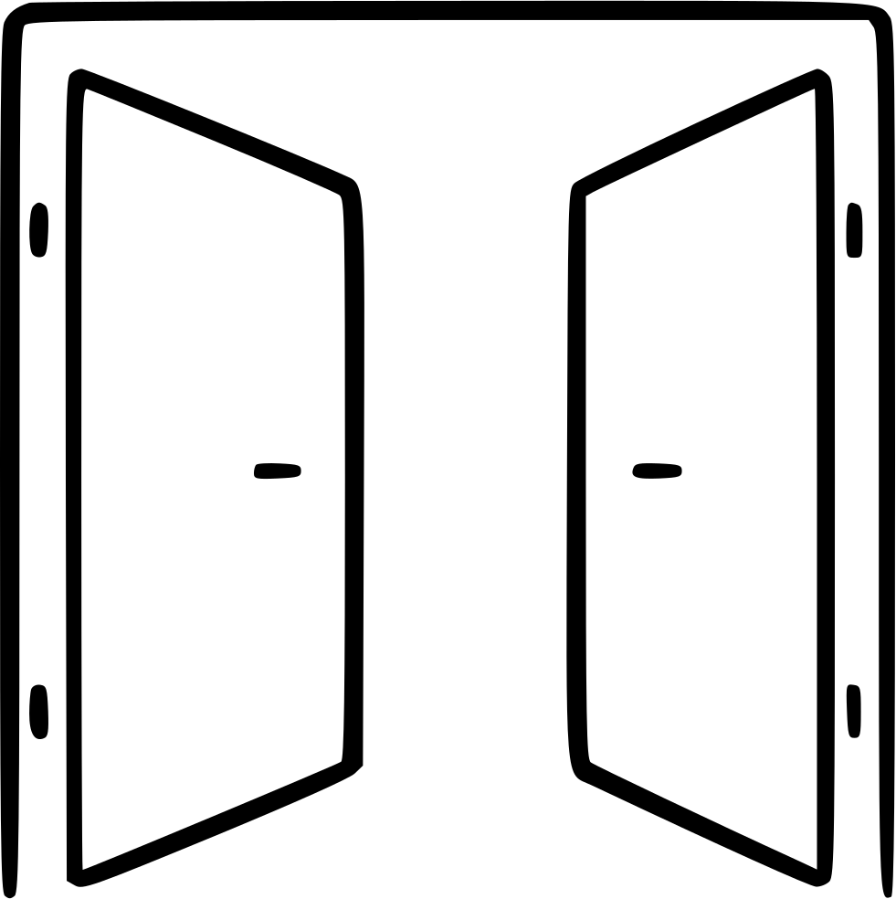 Open Double Doors Vector Illustration PNG Image