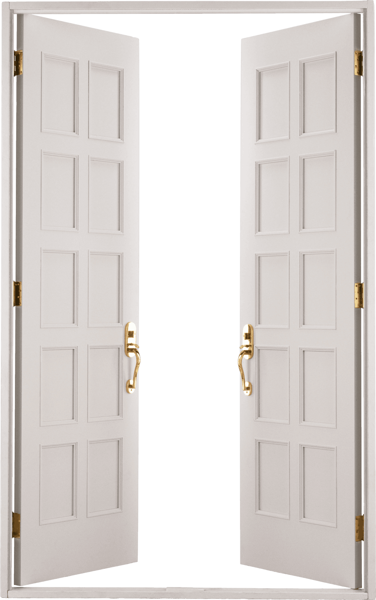 Open Double Doors White Interior PNG Image