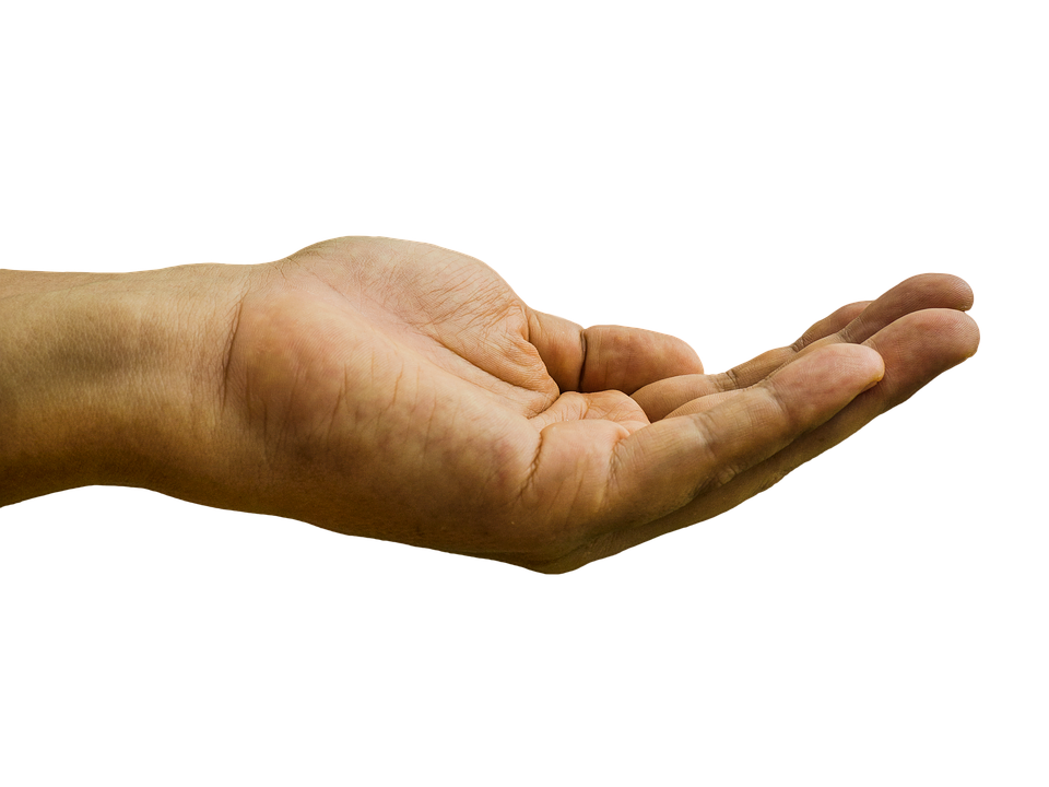 Open Hand Gesture Isolated PNG Image