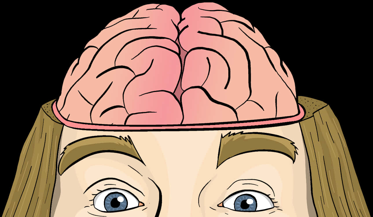 Open Head Brain Illustration PNG Image