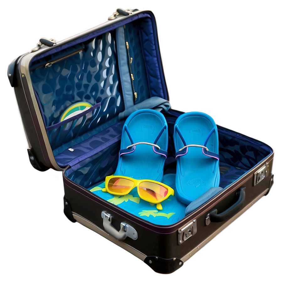 Open Suitcase For Summer Vacation Png Wmm64 PNG Image