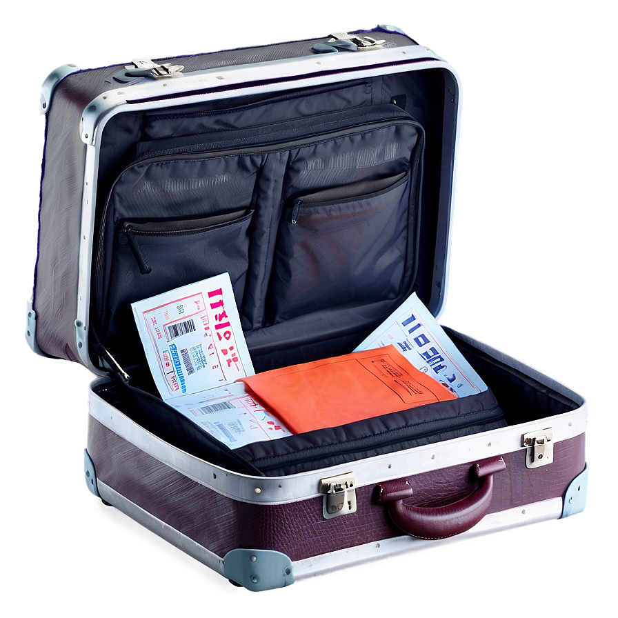 Open Suitcase With Tickets Png 06212024 PNG Image