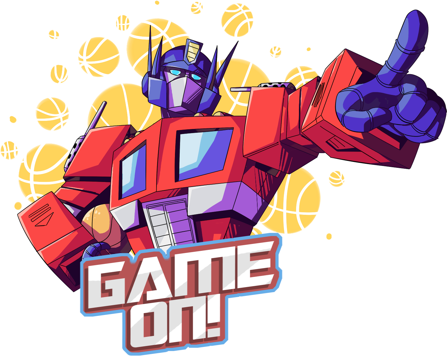 Optimus Prime Basketball Game On PNG Image