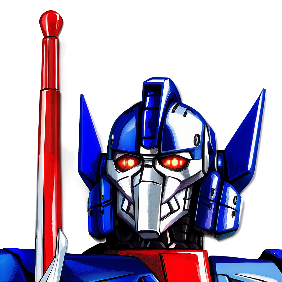 Optimus Prime With Flag Background Png Aub PNG Image