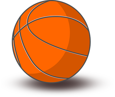 Orange Basketball Black Background PNG Image