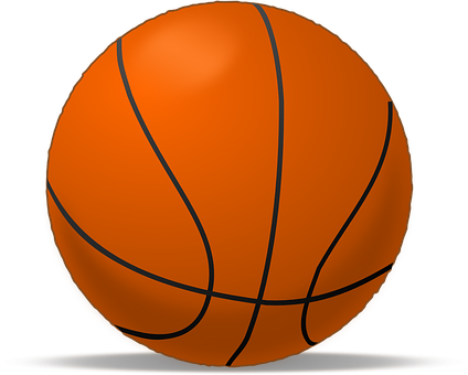 Orange Basketball Black Background PNG Image