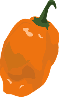 Orange Bell Pepper Illustration PNG Image