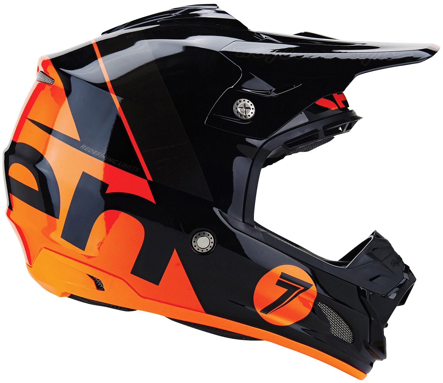 Orange Black Motocross Helmet PNG Image