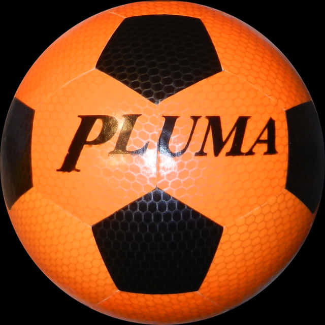 Orange Black Soccer Ball P L U M A PNG Image