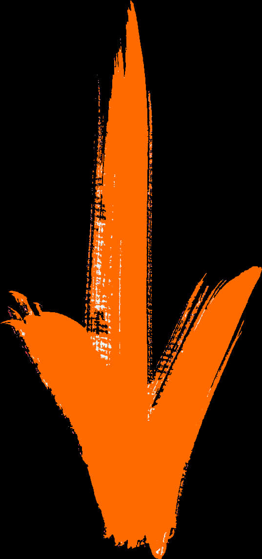 Orange Brushstroke Arrow PNG Image