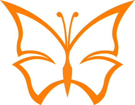 Orange Butterfly Silhouette PNG Image