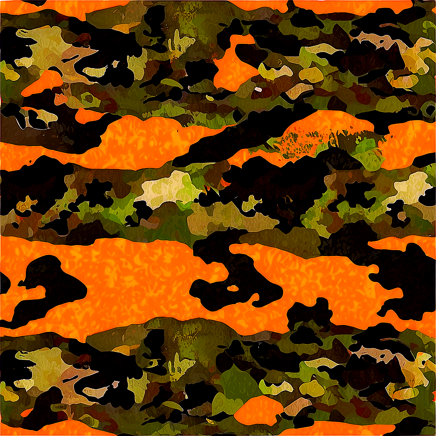 Orange Camouflage Pattern Png Coa PNG Image