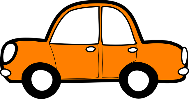 Orange Cartoon Car Illustration PNG Image