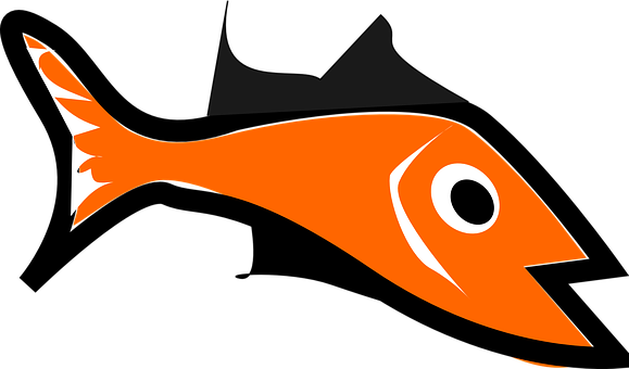 Orange Cartoon Fish Graphic PNG Image