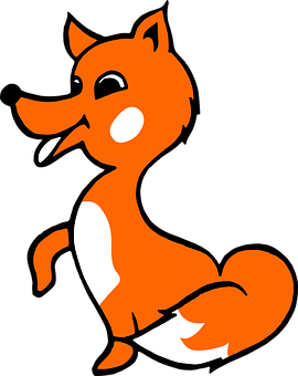 Orange Cartoon Fox Graphic PNG Image