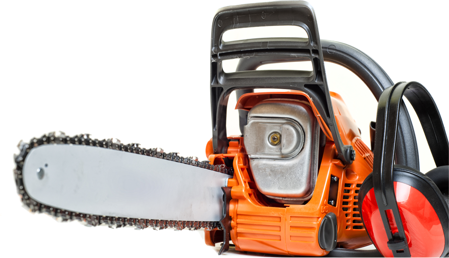 Orange Chainsaw Isolated Background.png PNG Image