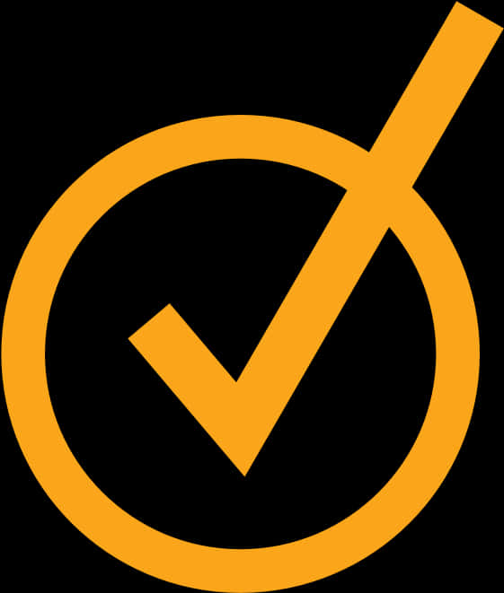 Orange Check Mark Icon PNG Image