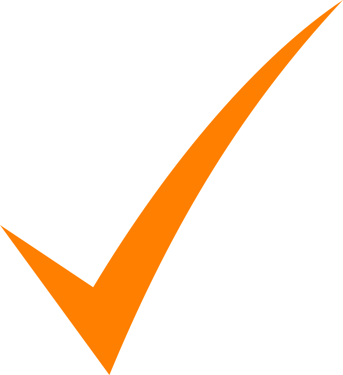 Orange Check Mark Symbol PNG Image