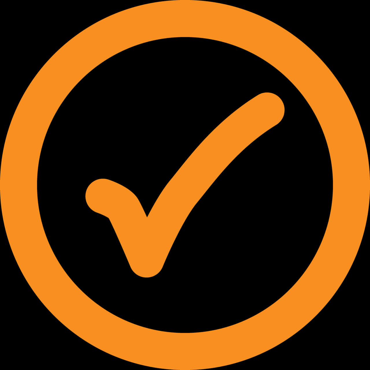 Orange Checkmark Icon PNG Image