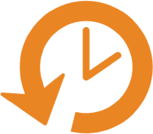 Orange Clock Icon PNG Image