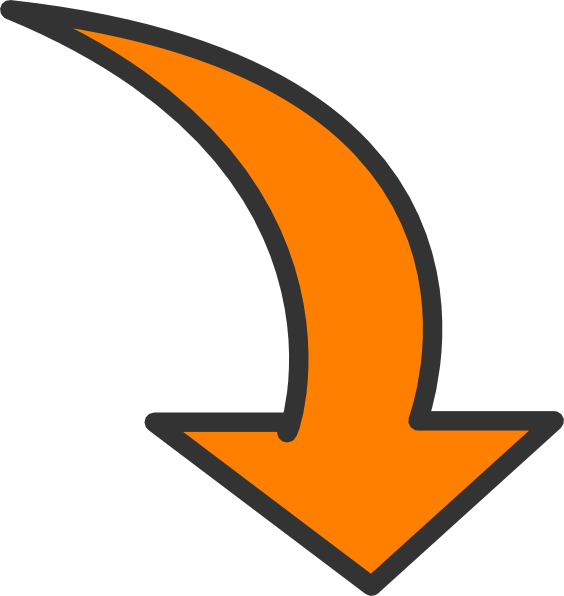 Orange Downward Arrow Graphic PNG Image